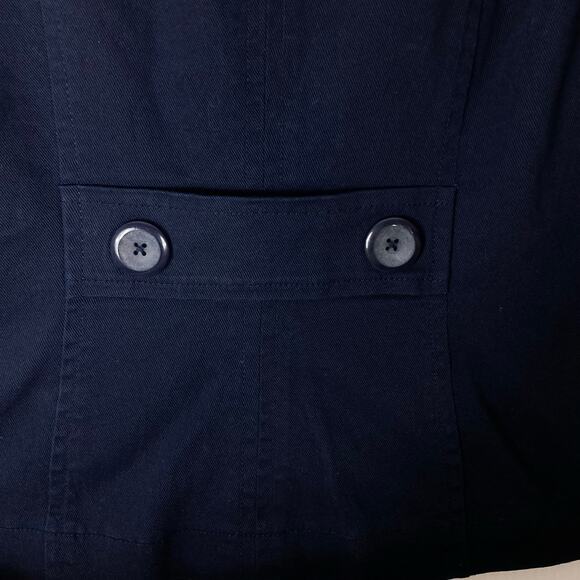 NWOT H&M Jacket 16 Navy Collar Double Breasted Buttons Cotton Elastane - Picture 9 of 16